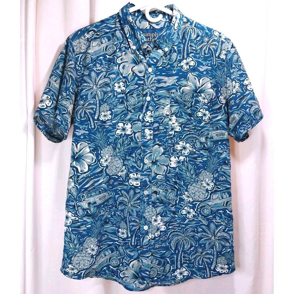JEEP SIMPLY SOUTHERN HAWAIIAN Short Sleeve Shirt Beachy‎ Summer Mens Size Small